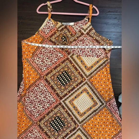 Vintage Patchwork colorblock quilted retro plus size mini 90’s dress 100% cotton - Picture 5 of 13